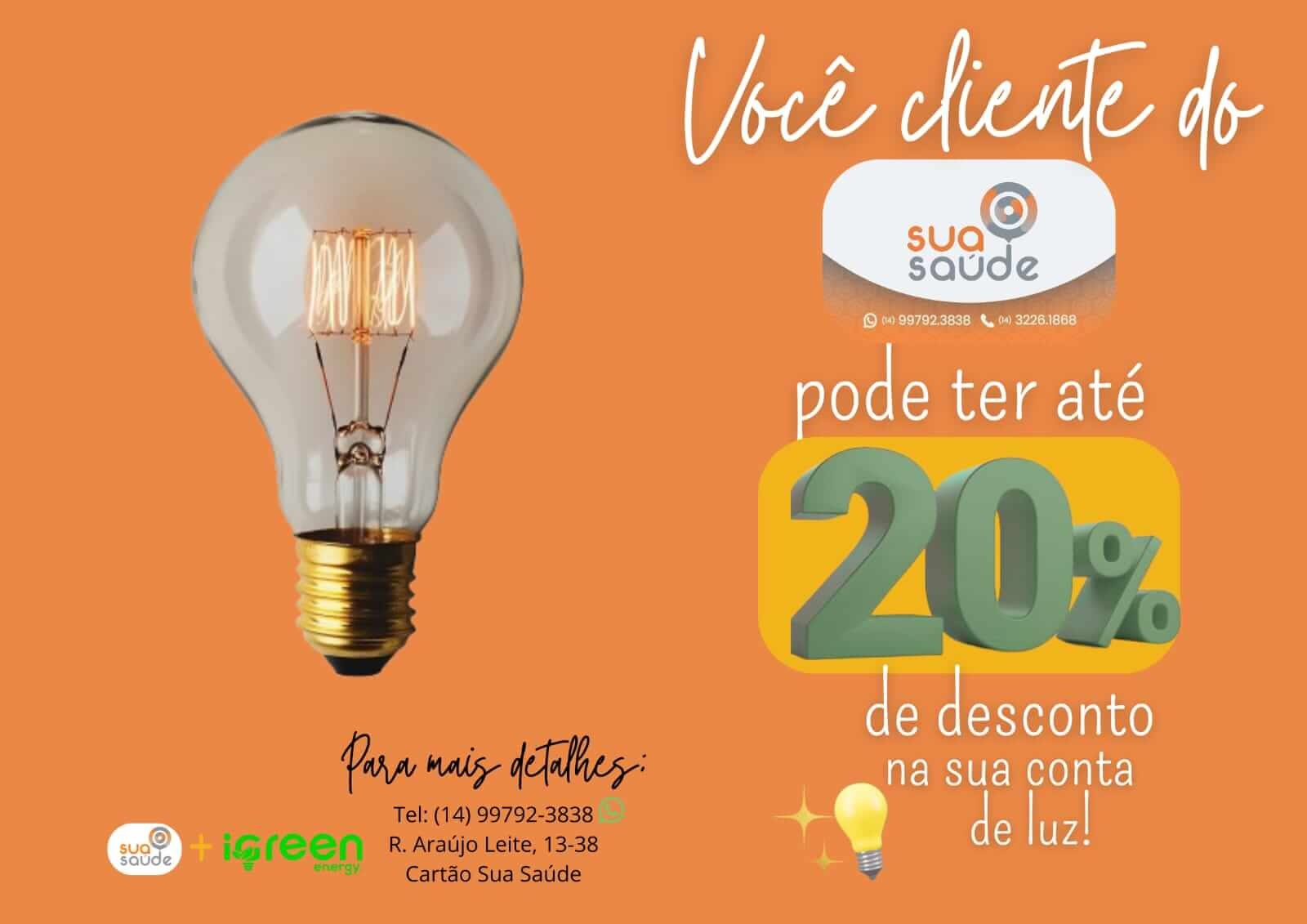 Parceria iGreen - até 20% de desconto na sua conta de luz